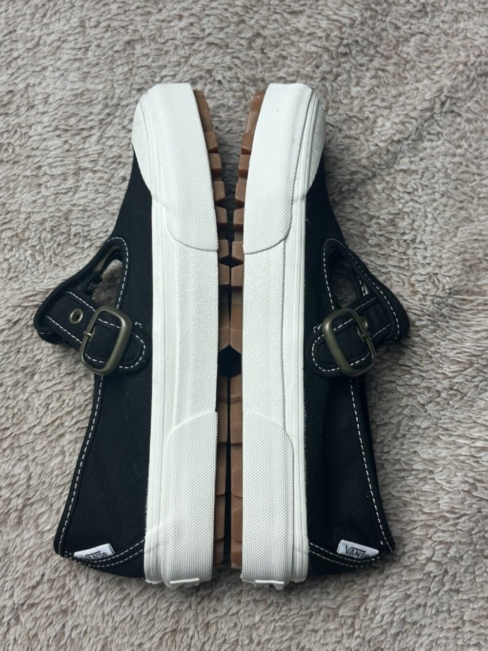 Vans Style 93 Mary Jane Women Size 7.5 Black White Canvas Buckle Shoes NEW - Picture 10 of 15